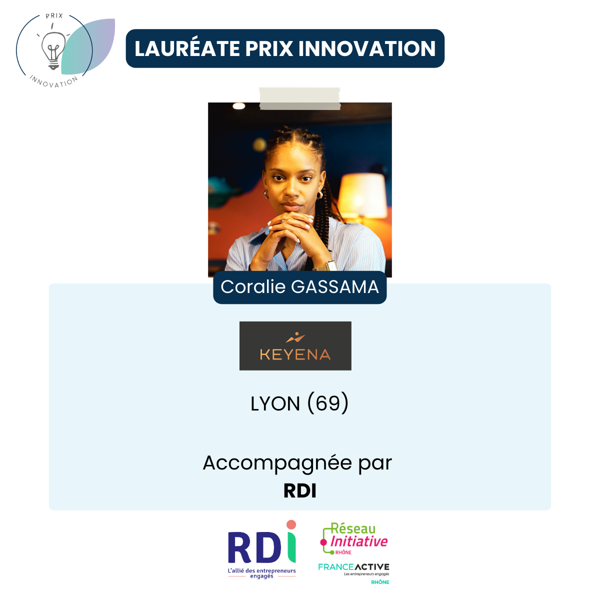 Lauréate Prix innovation 2023 - Coralie Gassama - Keyena