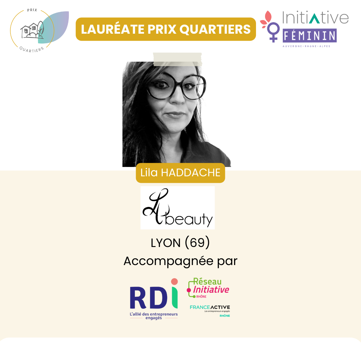 lauréate-prix-quartiers-2023 lila Haddache - Lh beauty